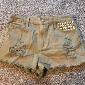 Studded high waisted shorts